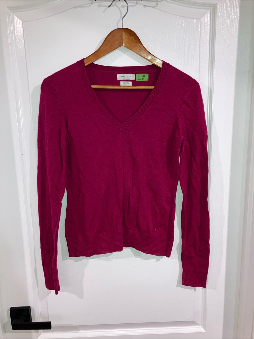 Van Heusen Dark Pink V-Neck Sweater - size XS